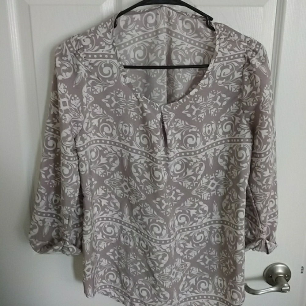 Damask Print Blouse